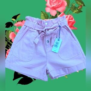 NWT Love Tree Paper Bag Hight Waisted Pink Women's Shorts Size Large